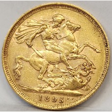 AUSTRALIA 1895 . ONE 1 SOVEREIGN . MELBOURNE . GOLD